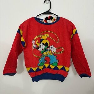 Vintage Mickey Mouse Cowboy Rodeo Reversible sweatshirt 90s Walt Disney Western